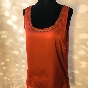 Deep burn orange blouse